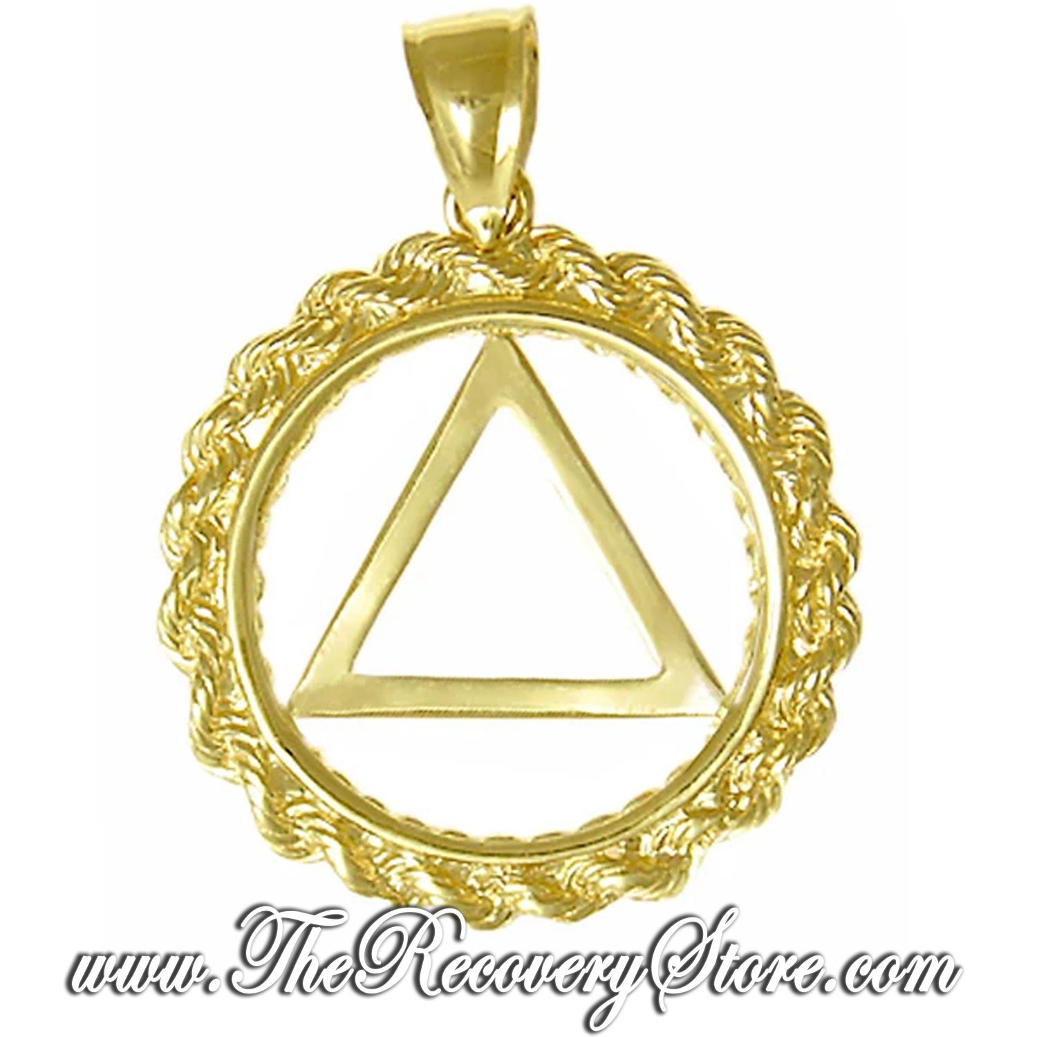 AA 14k Gold Rope Style Large Circle Pendant