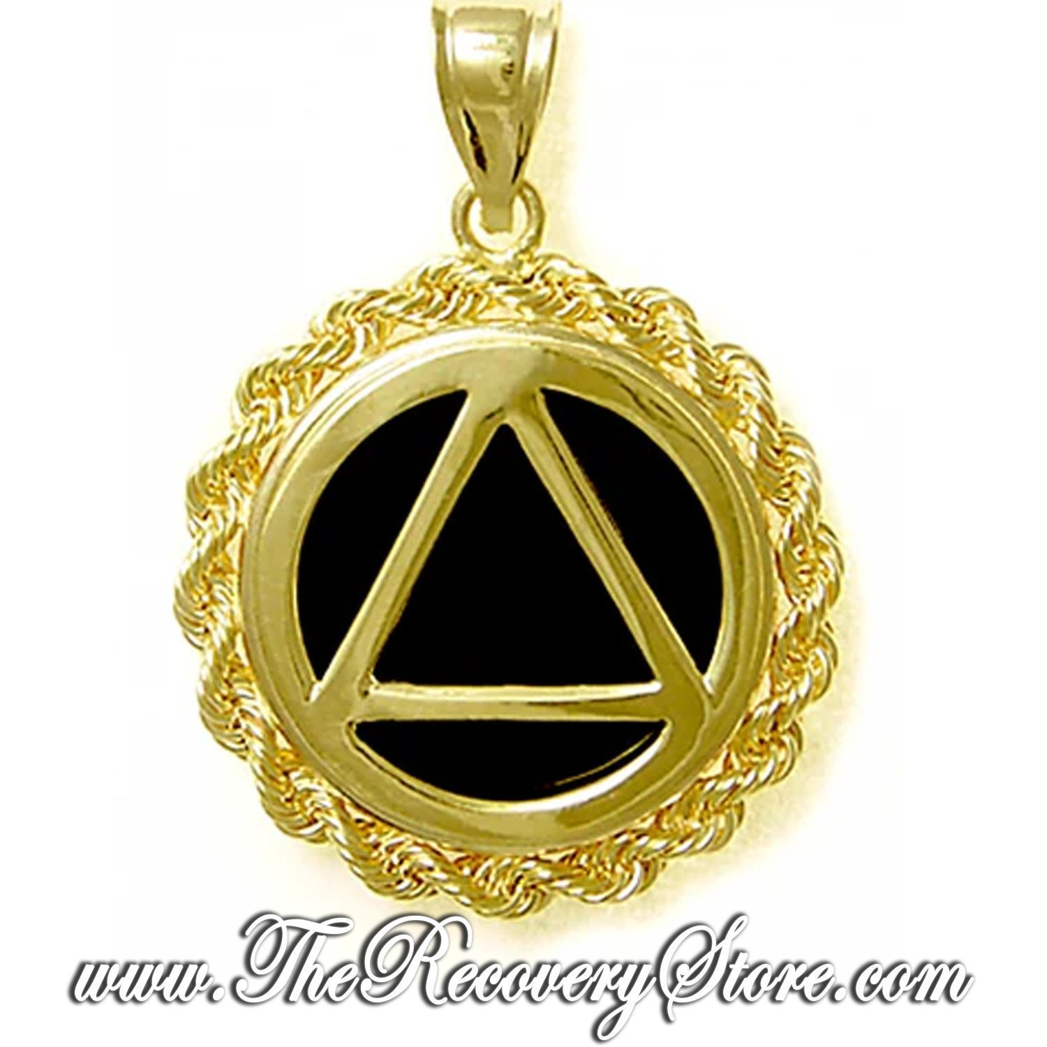 AA 14k Gold Symbol w/Black Onyx Medium Pendant