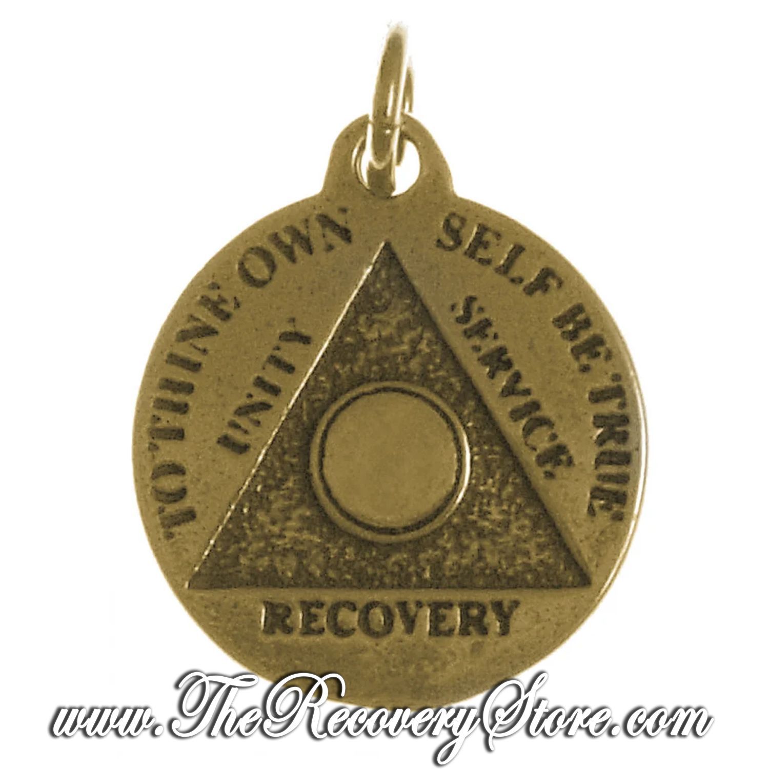 AA Mini Blank Recovery Medallion Brass Pendant