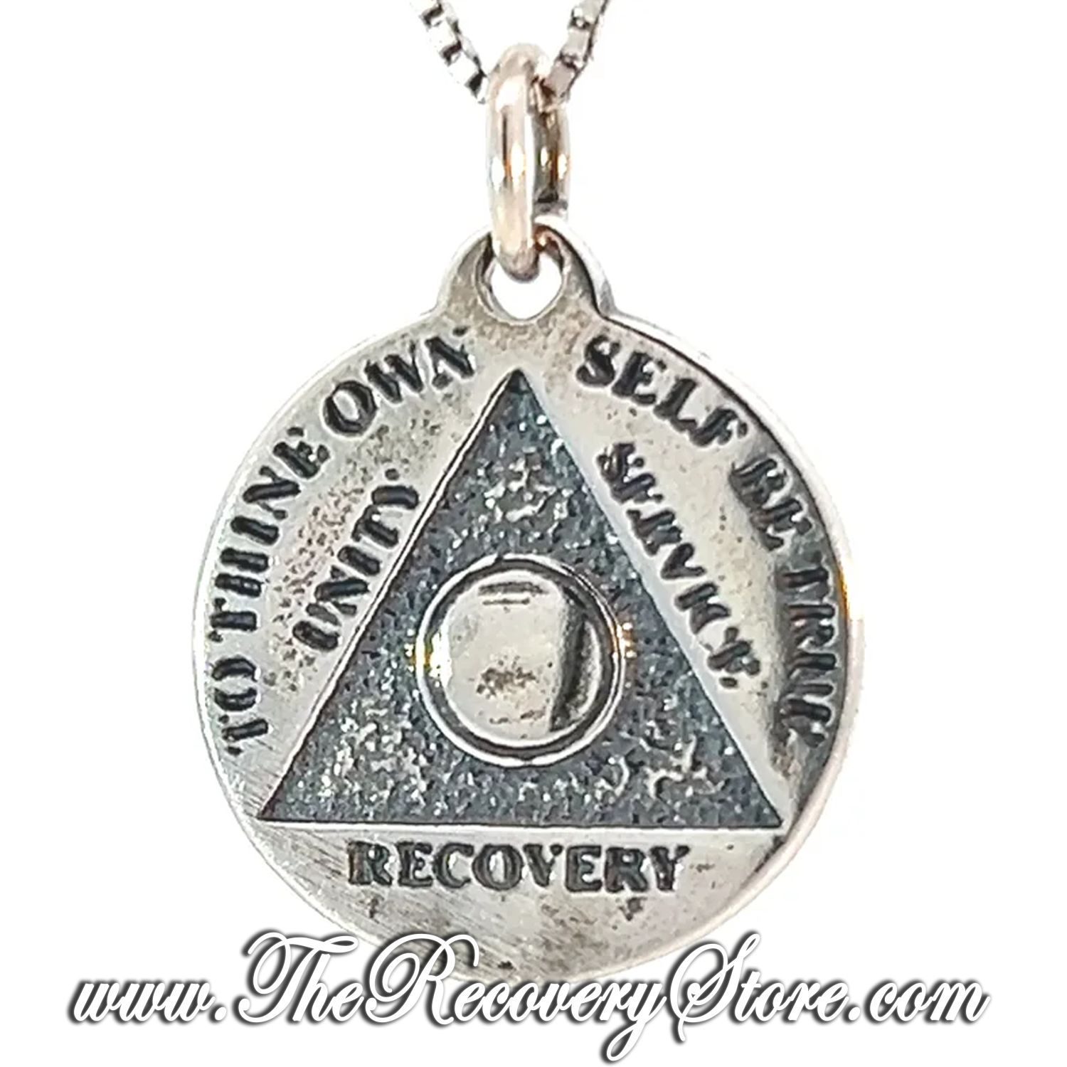 AA Sterling Silver Mini Recovery Yearly Medallion Pendants, Version: 1