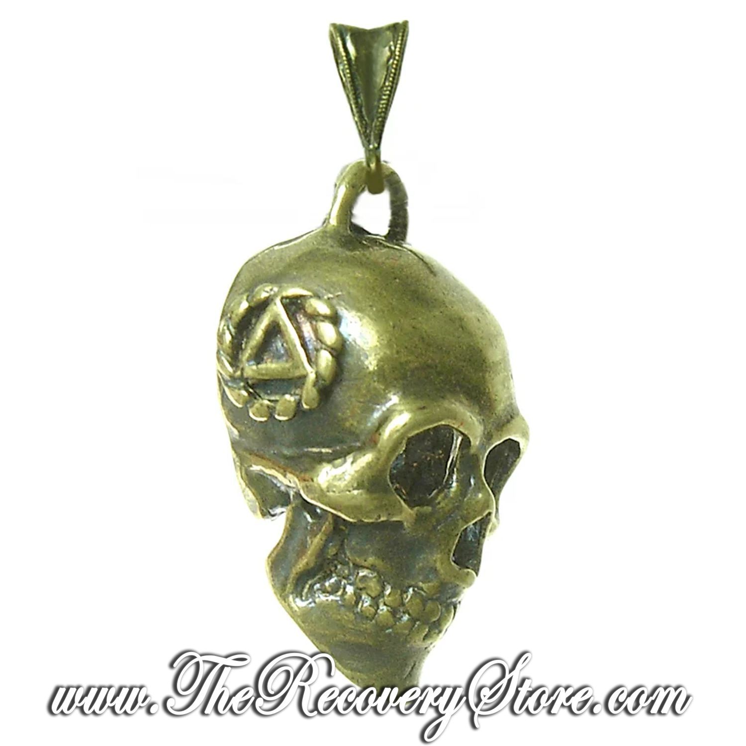 Antique Finish Skull Pendant With AA Symbol