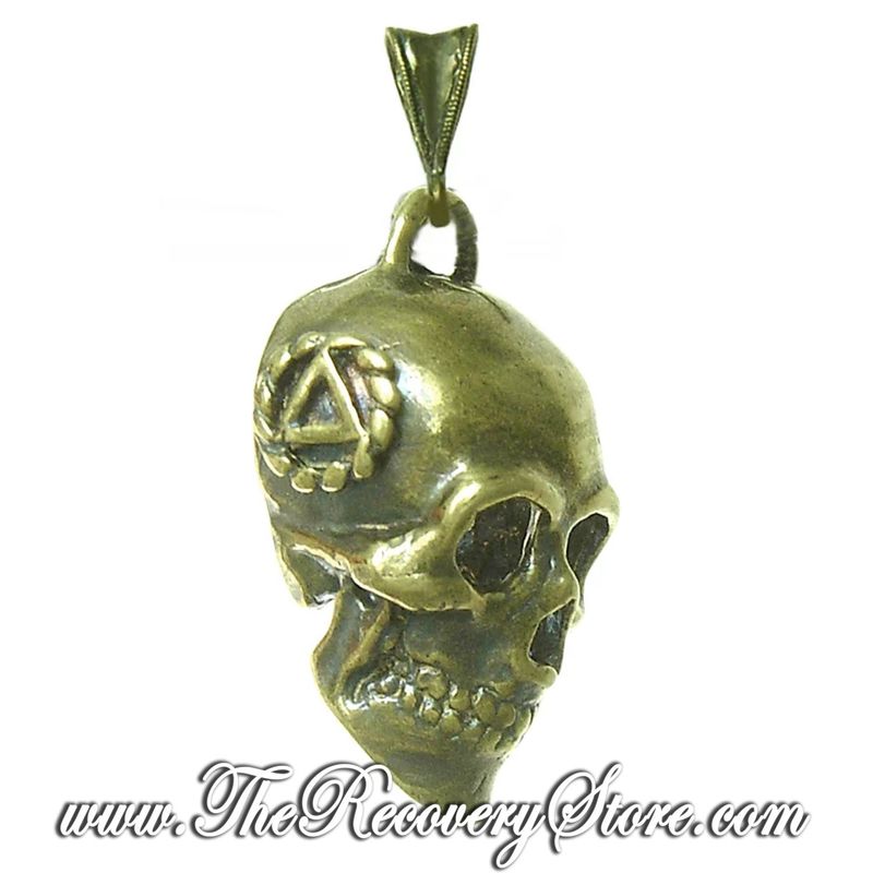 Antique Finish Skull Pendant With AA Symbol
