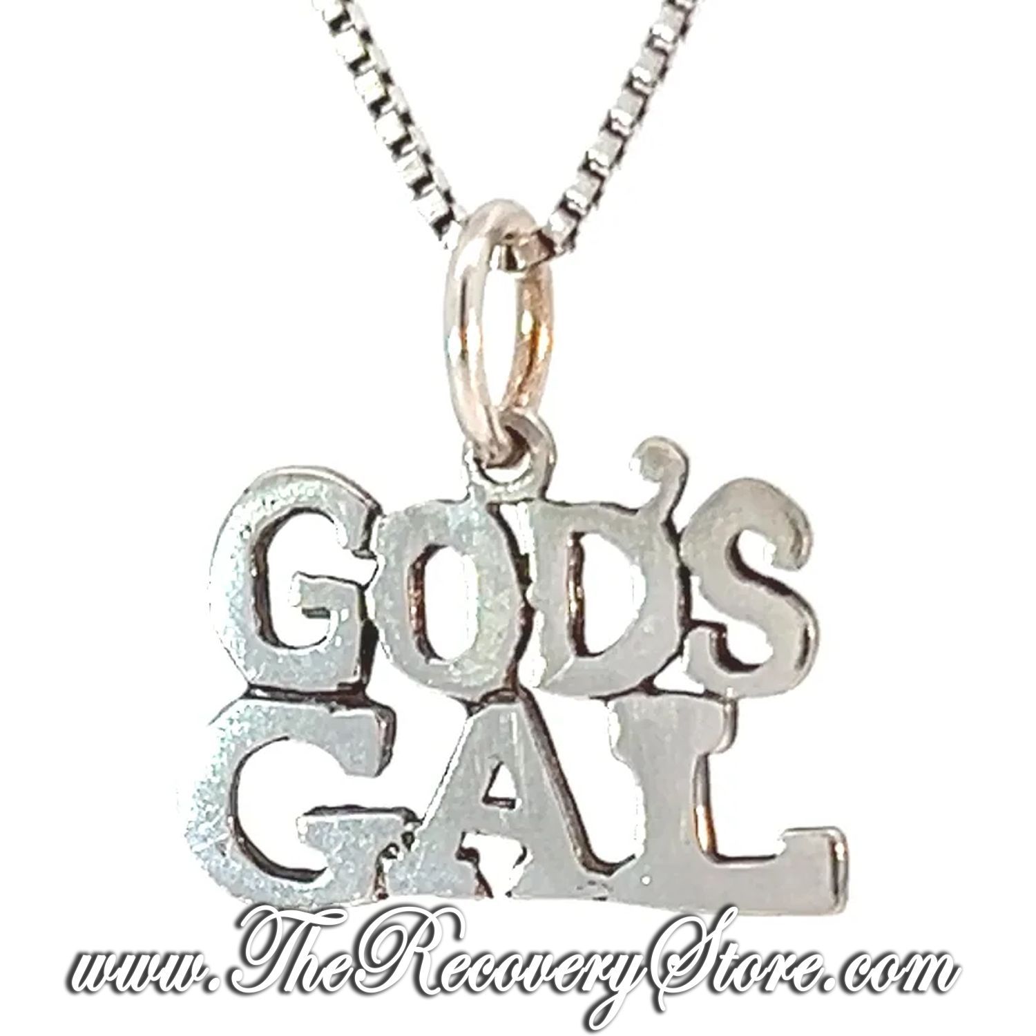 Sterling Silver &quot;GOD&#39;S GAL&quot; Sayings Pendant
