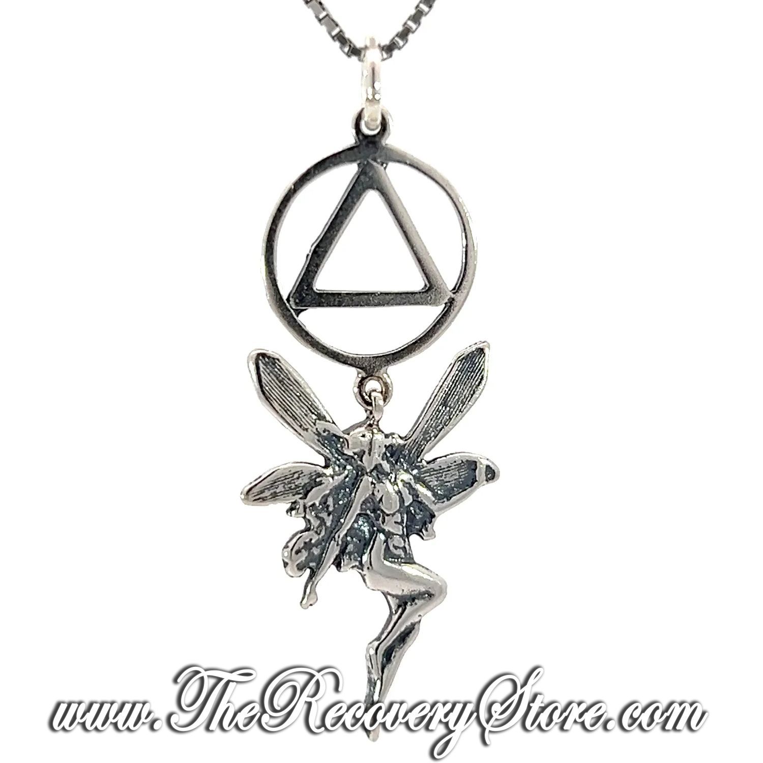 Sterling Silver AA Symbol with a Magical Fairy Pendant