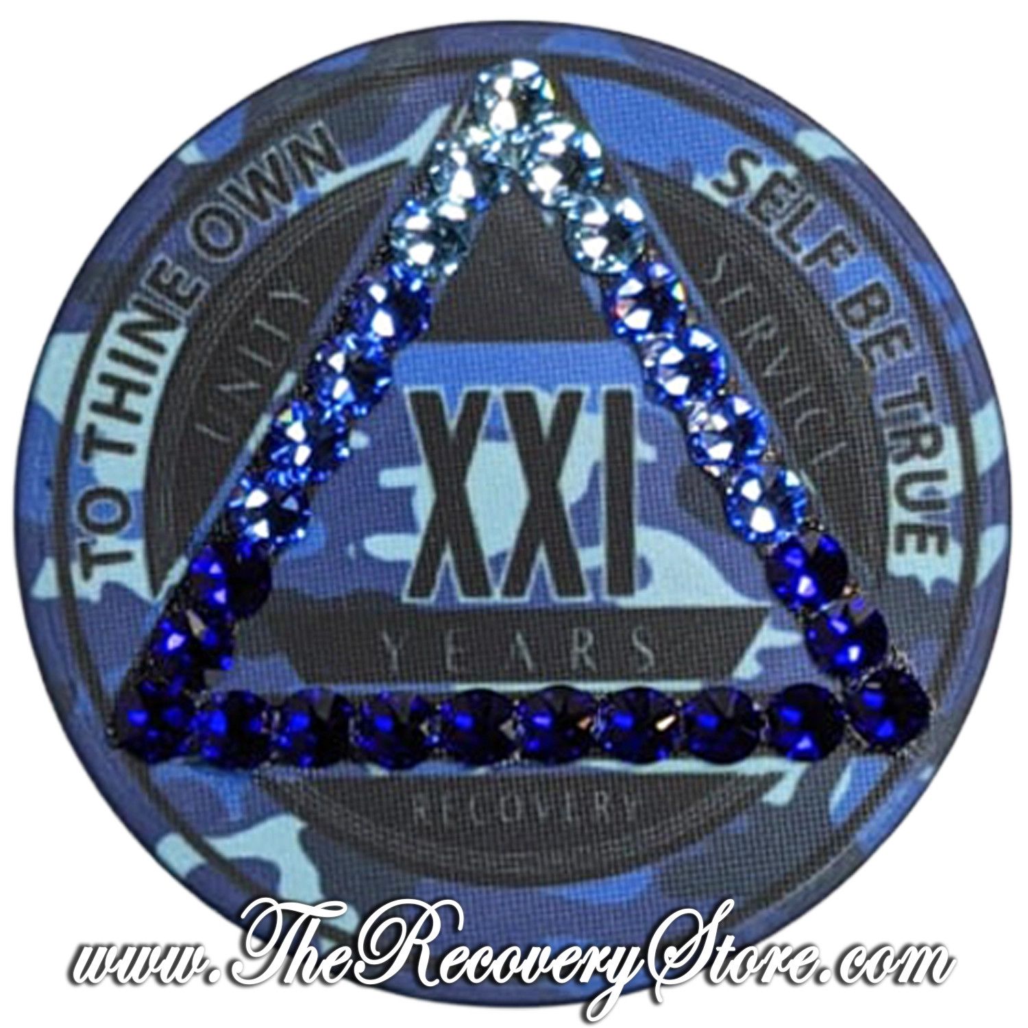 Crystallized Poker Chip - AA Blue Camo - Aqua Marine Transition