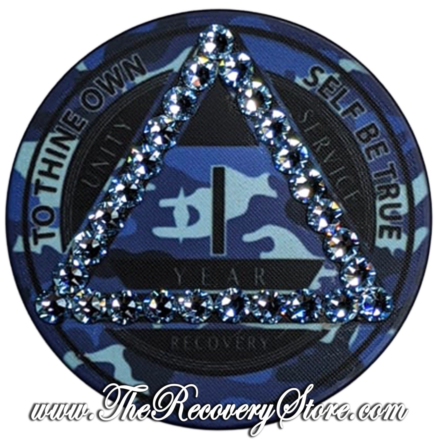 Crystallized Poker Chip - AA  Blue Camo - Aqua Marine