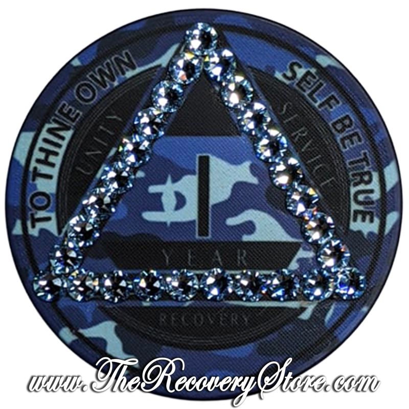 Crystallized Poker Chip - AA  Blue Camo - Aqua Marine