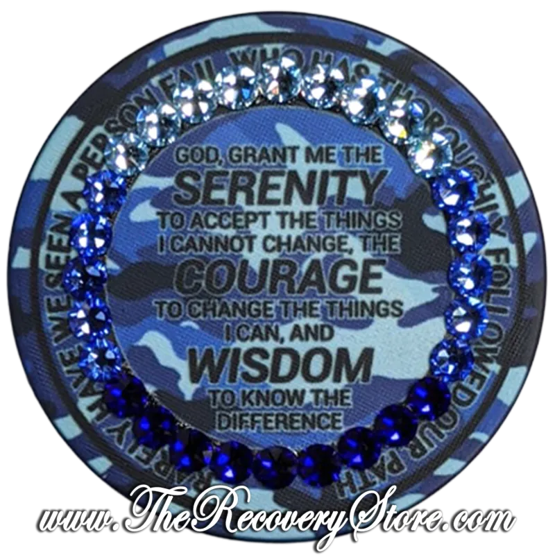 Crystallized Poker Chip - AA Blue Camo - Aqua Marine Transition