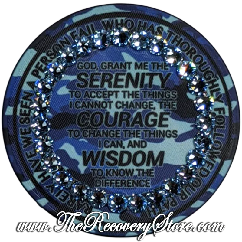 Crystallized Poker Chip - AA  Blue Camo - Aqua Marine