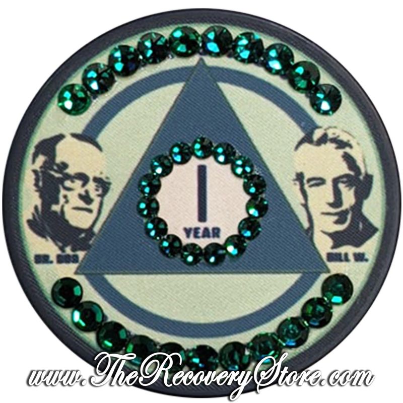 Crystallized Poker Chip - Bill &amp; Bob Green - Emerald Crystals