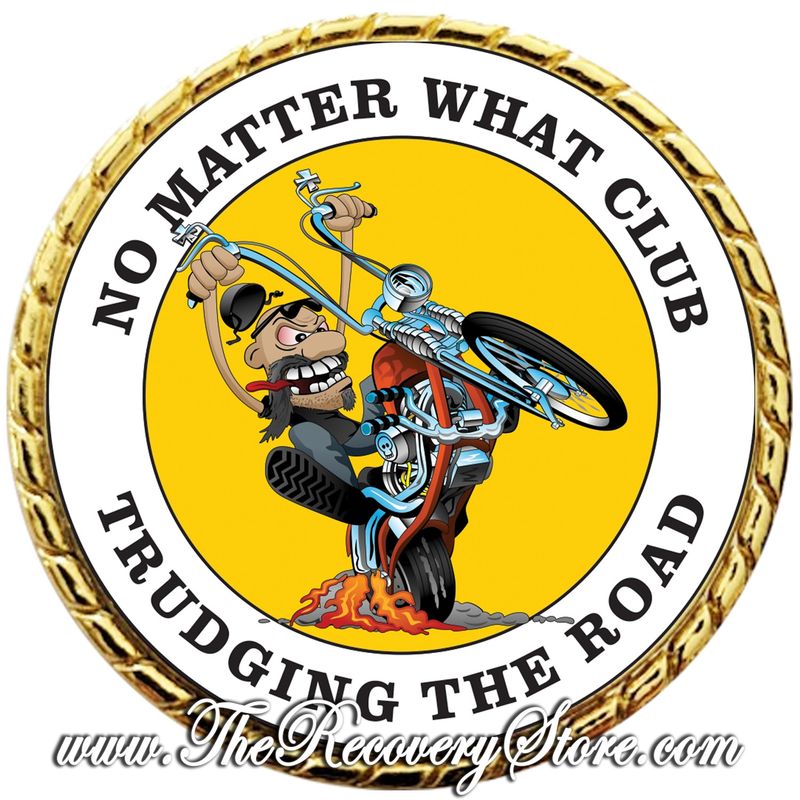 Large Medallion - No Matter What Biker Yearly With Gold Metal Trim