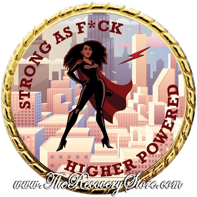 Large Medallion - Strong As F*ck -  Super Queen Yearly With Gold Metal Trim