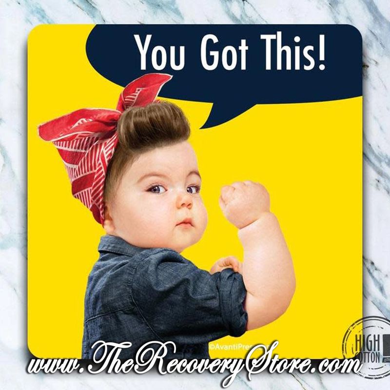 Funny Coaster - You got this! Rosie the riveter baby