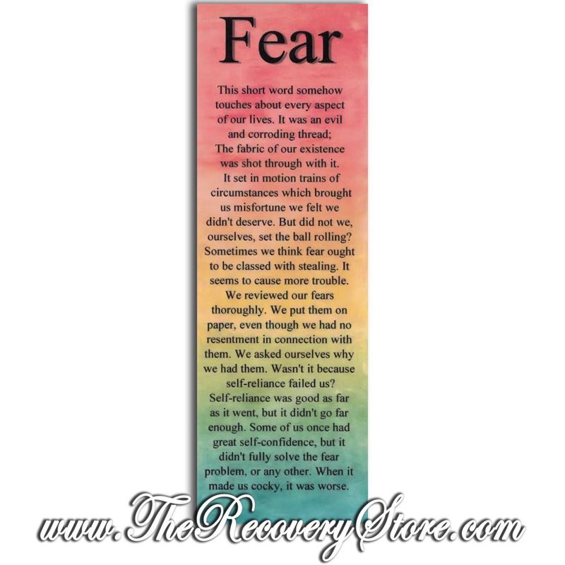 Fear Sticky Note Bookmark - Fear - Laminated (RE)