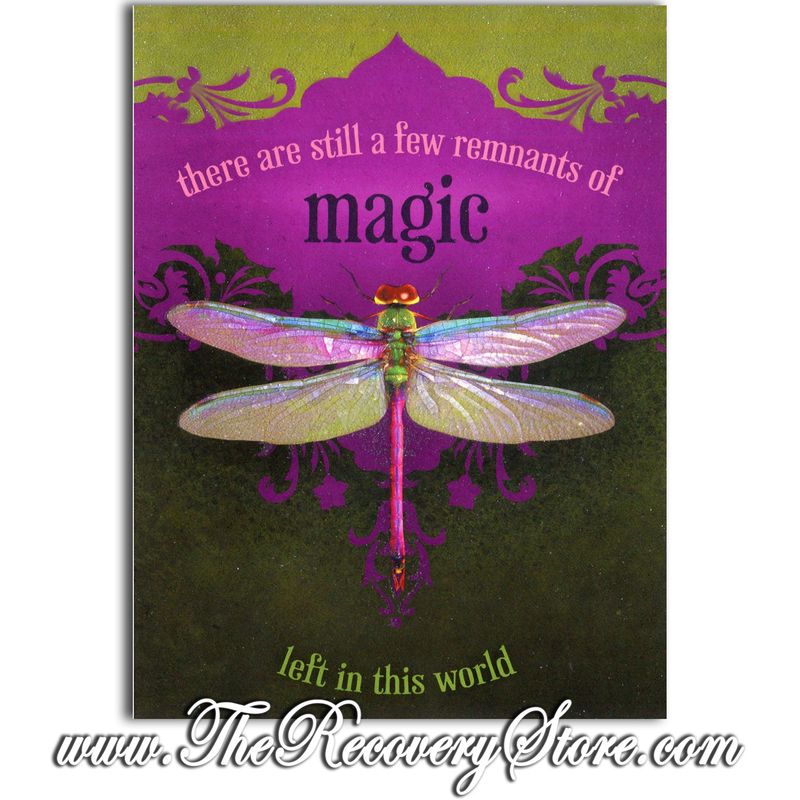 Greeting Card - Dragonfly on Green Maroon Black