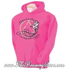 Hoodie - Serenity Courage Wisdom - Raspberry - XL