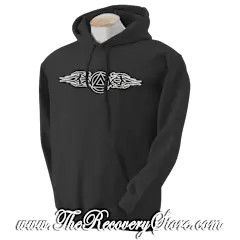 Hoodie - Tribal Flare Symbol - Black - Medium