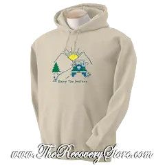 Hoodie - Enjoy The Journey -Tan - 2XL