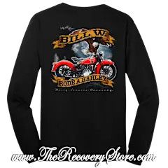Long Sleeve Shirt - Bill W. Rode A Harley - Black - 3XL