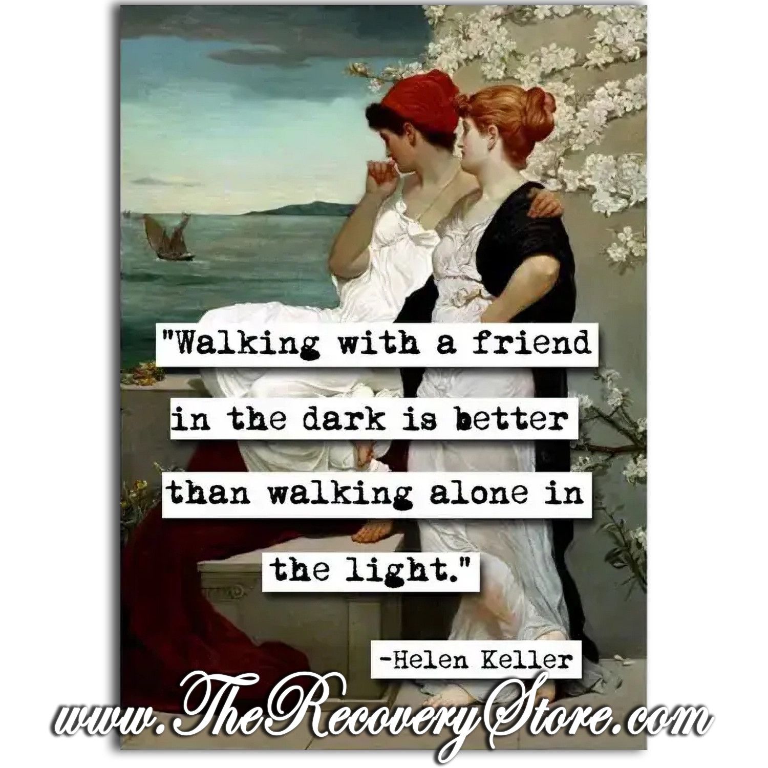 Greeting Card - Helen Keller Walk With A Friend