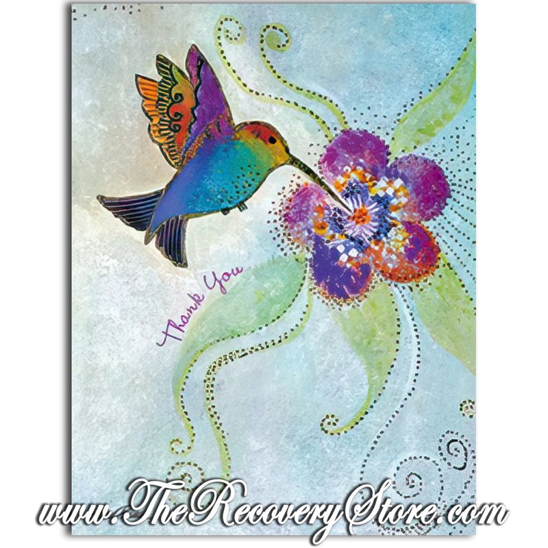 Greeting Card - Hummingbird Flower