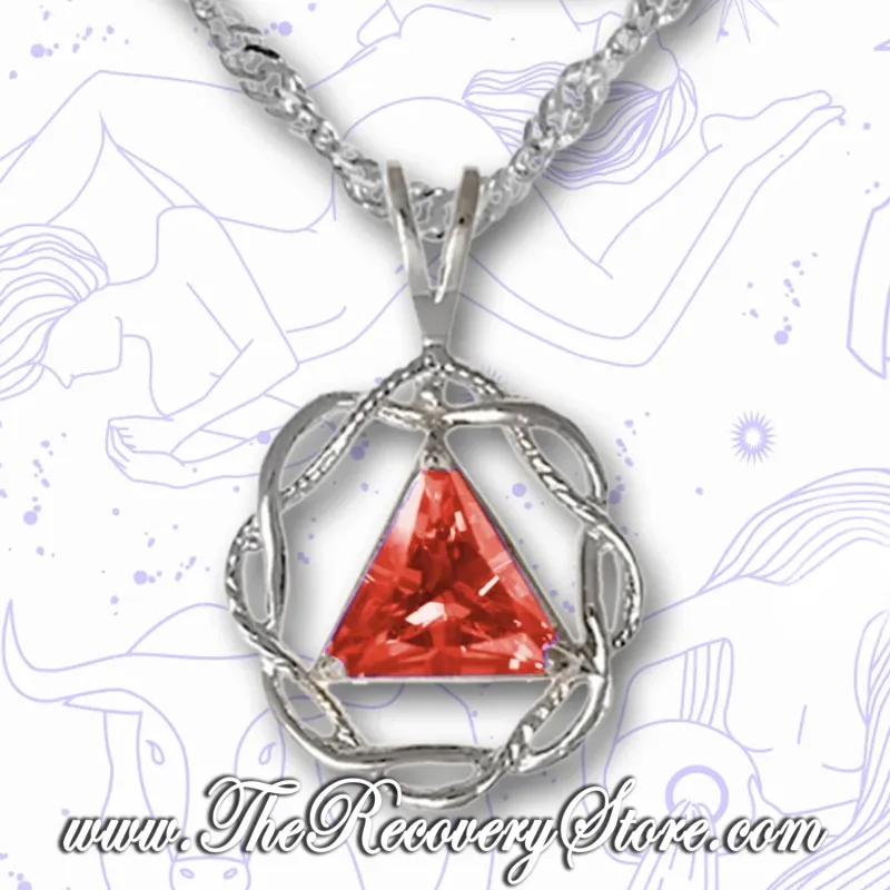 AA Sterling Silver  Monthly Birthstone Symbol Weave Style Pendant