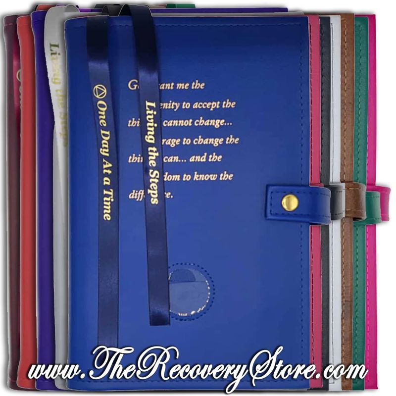 Book Cover - AA or CA Large Double Big Book &amp; 12n12 with Serenity Prayer in Your Choice of 11 Different Colors