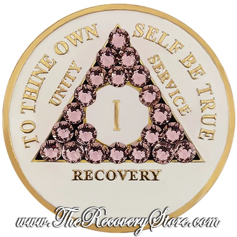 Crystallized Medallion - AA White/Lavender Triangle  with Lt Amethyst Crystals