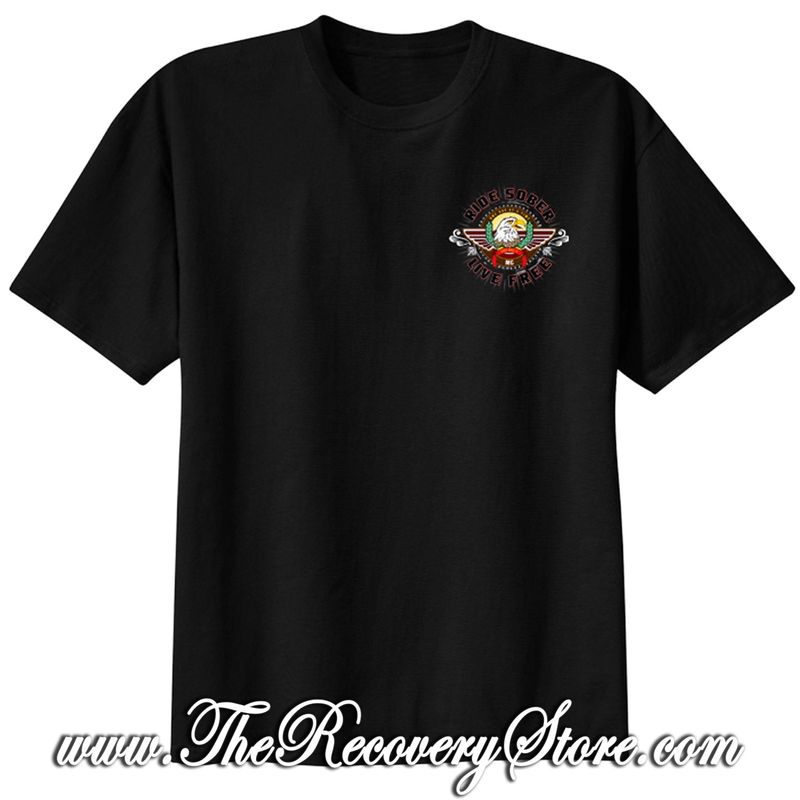 T-Shirt - Ride Sober Live Free - Black - 3XL