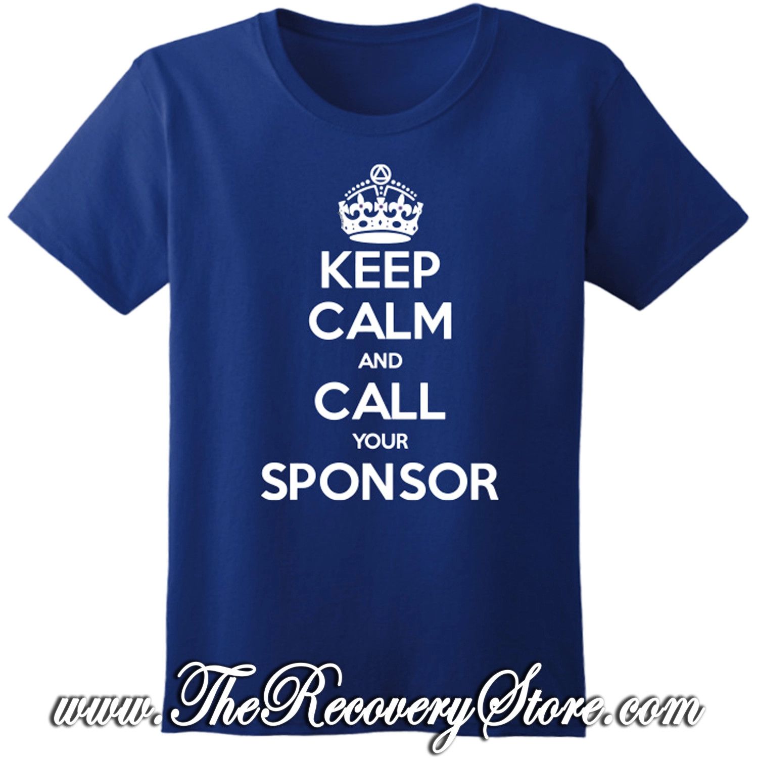 T-Shirt - Keep Calm - Unisex - Royal Blue - Small