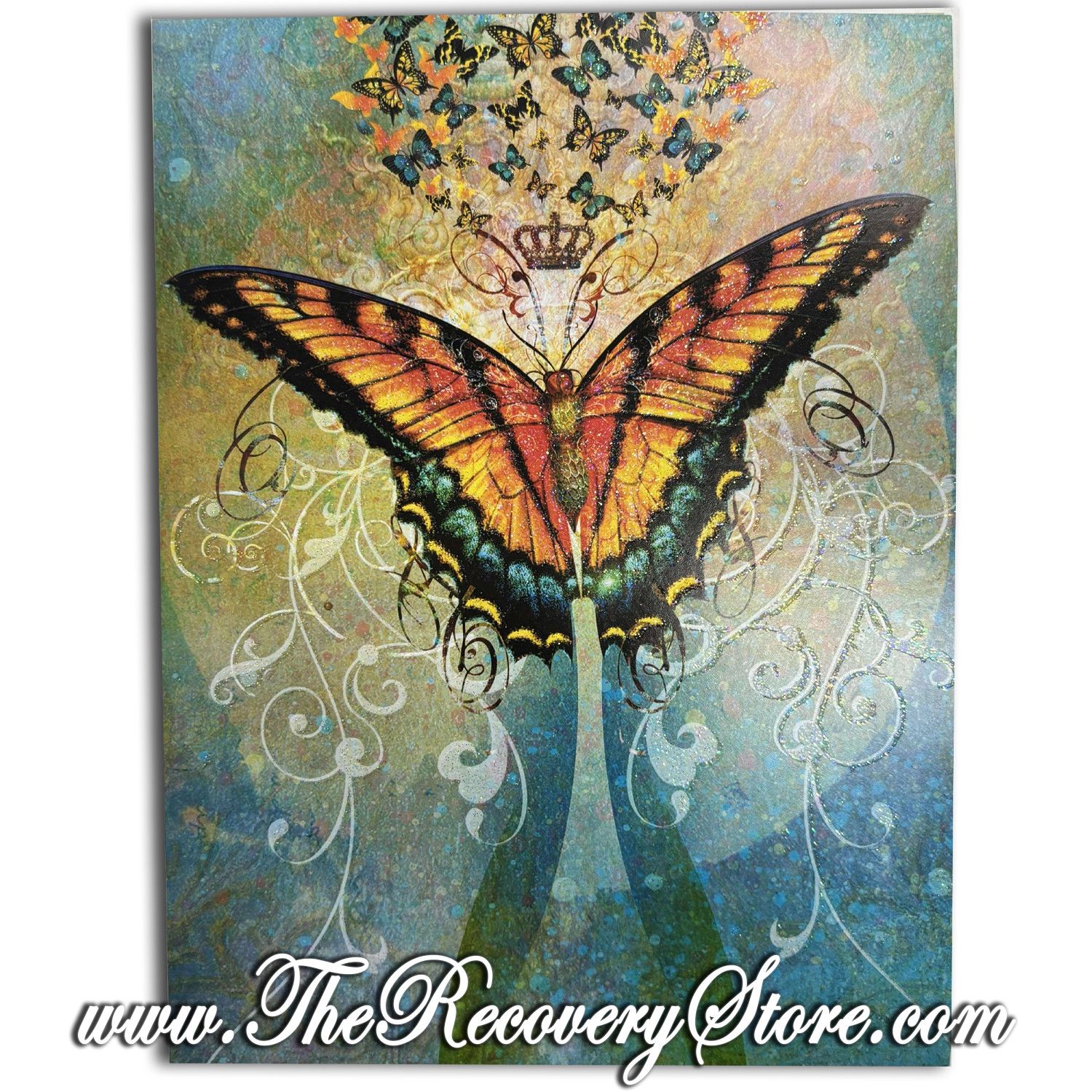 Greeting Card - Large Butterfly Beneath Crown Birthday Card