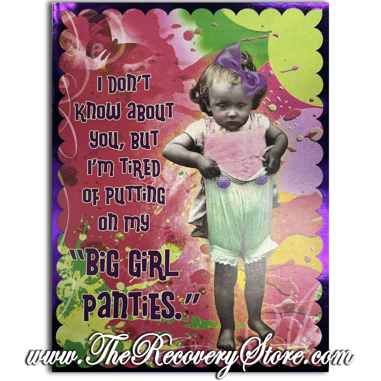 Greeting Card - Little Girl Pulling Up Panties