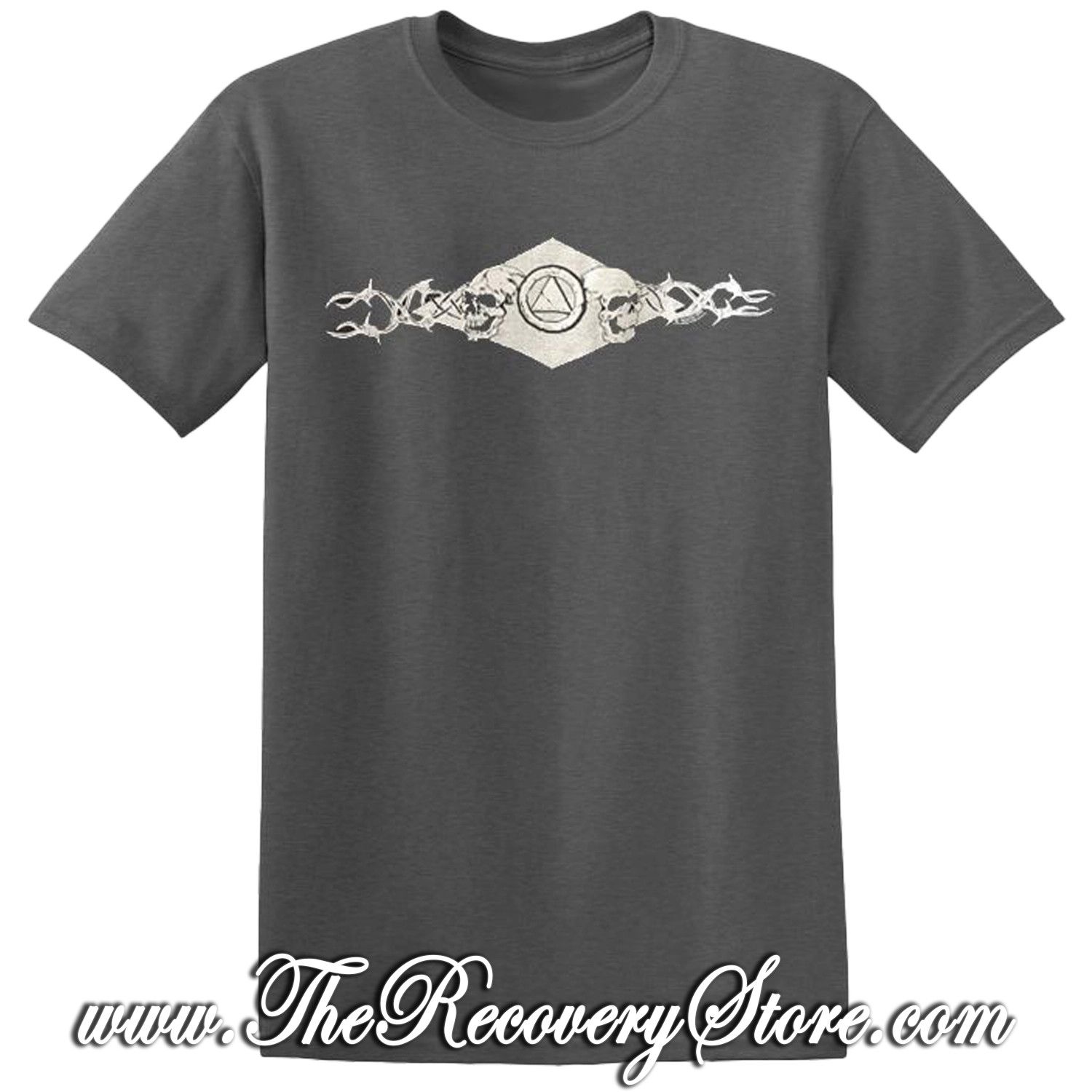 T-Shirt -Barbed Wire Skull- Charcoal - 3XL