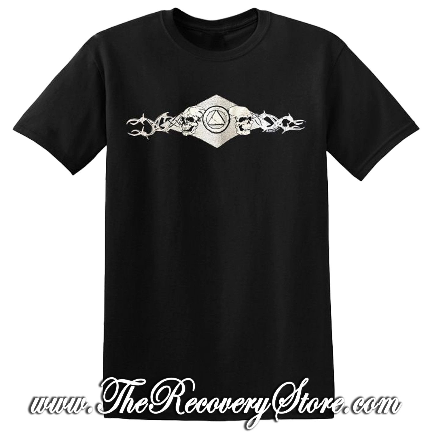 T-Shirt -Barbed Wire Skull- Black - Large