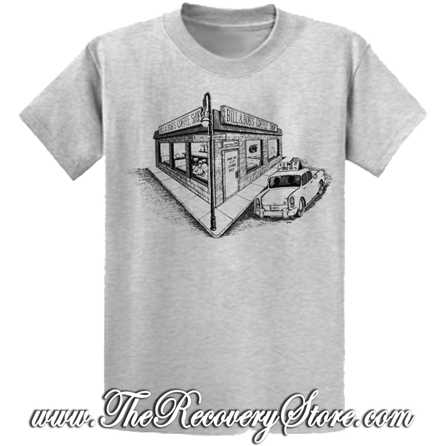 T-Shirt -Bill &amp; Bob&#39;s Coffee Shop - Ash - 3XL