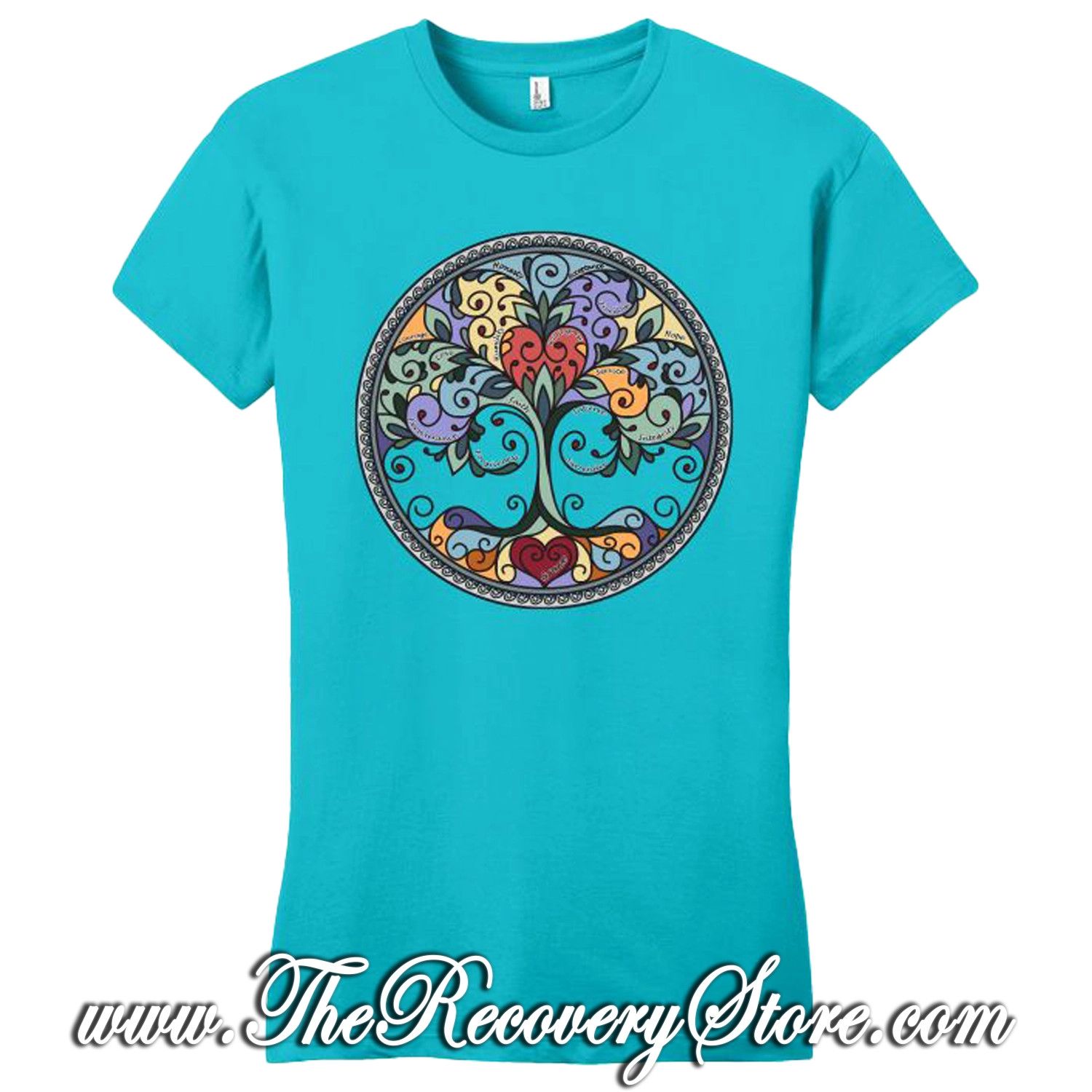 T-Shirt - Tree of Life - Turquoise - Extra Large