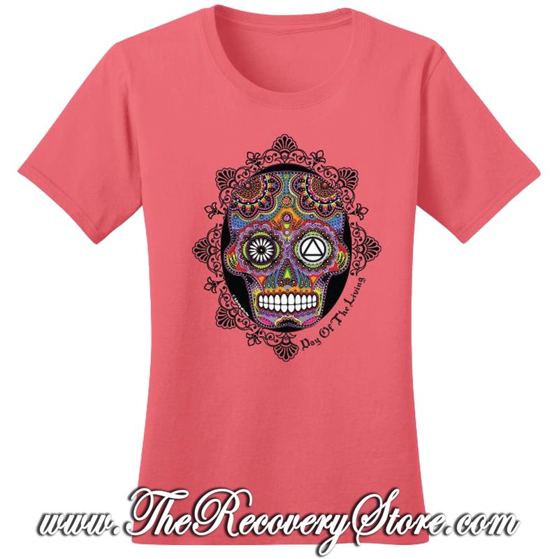 T-Shirt - Sugar Skull - Coral - 2XL