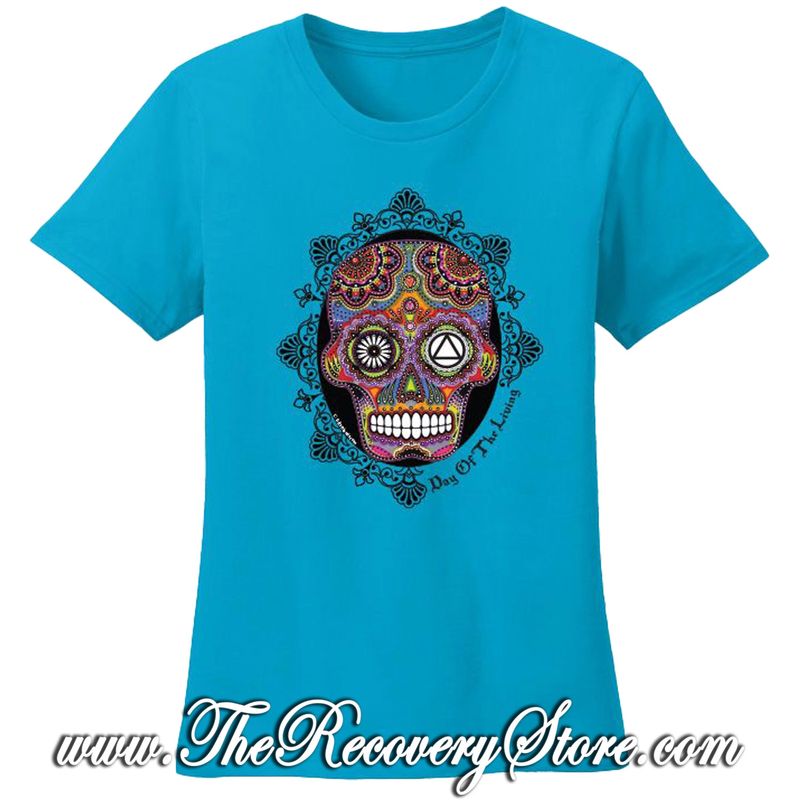 T-Shirt - Sugar Skull - Turquoise - Small