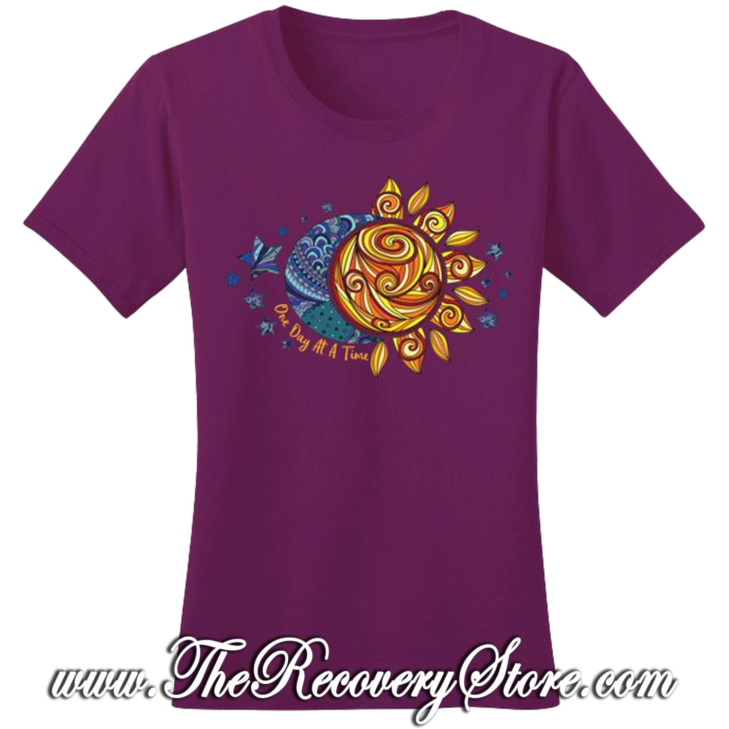 T-Shirt - ODAT Sun &amp; Moon - Raspberry - Extra Large