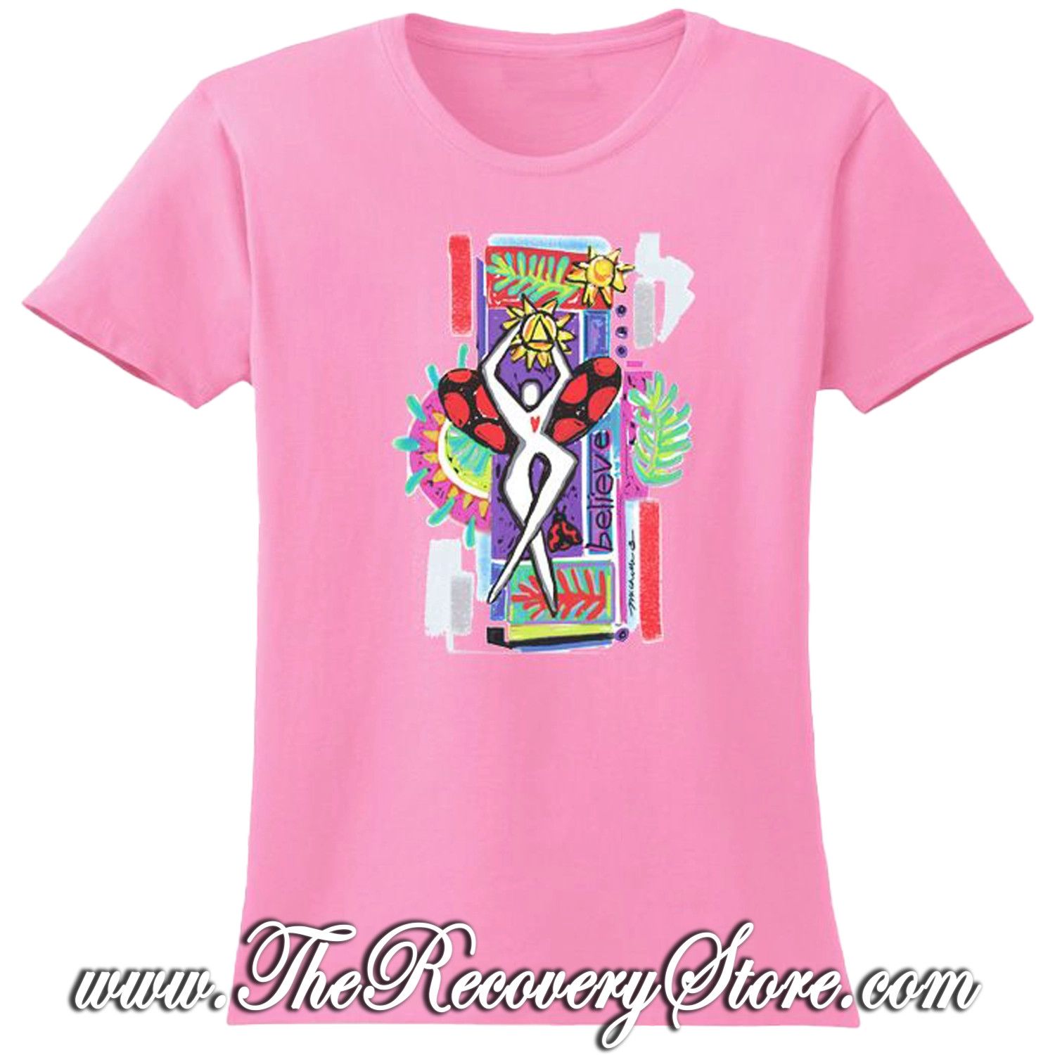 T-Shirt - Believe! - Pink - Large