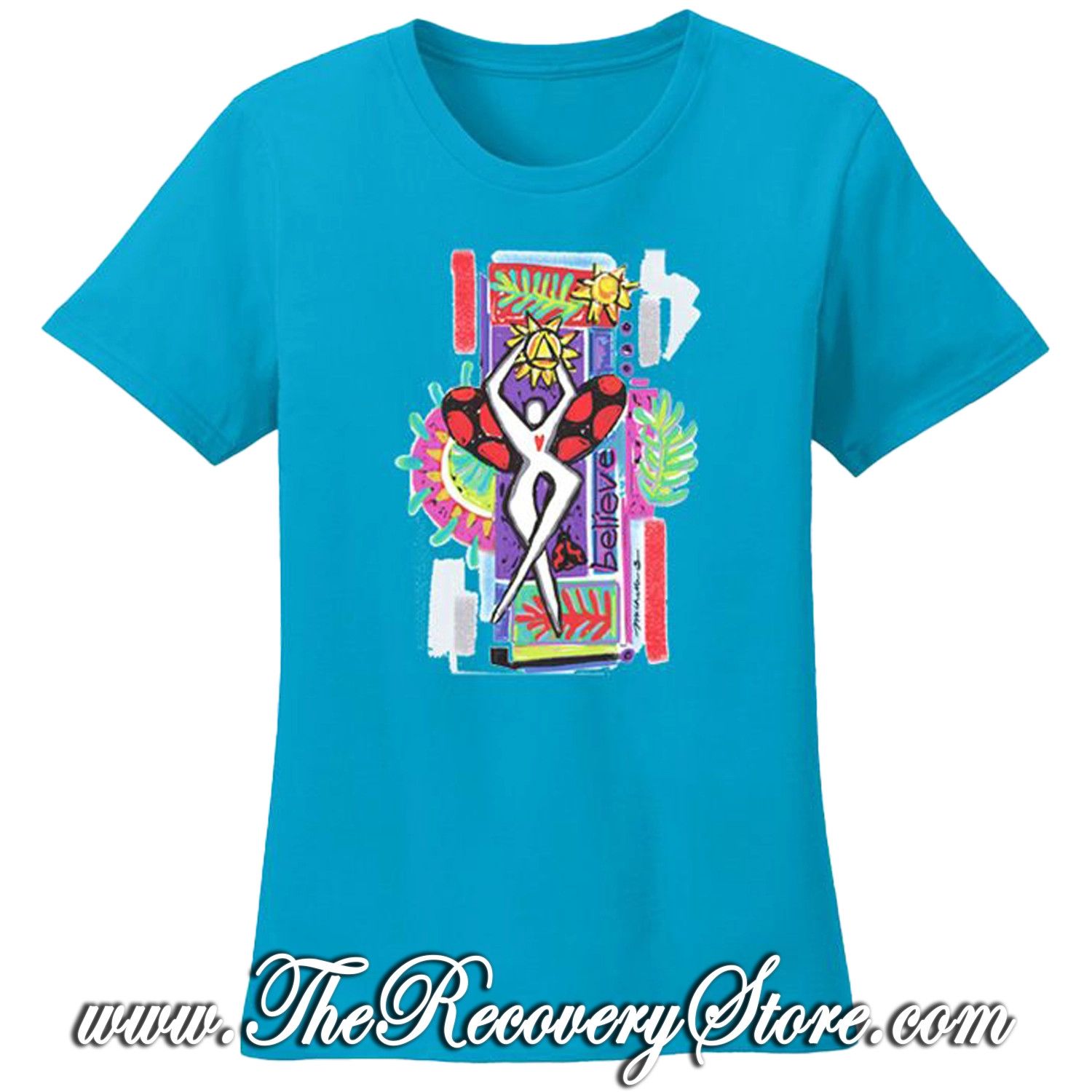 T-Shirt - Believe! - Turquoise - Small
