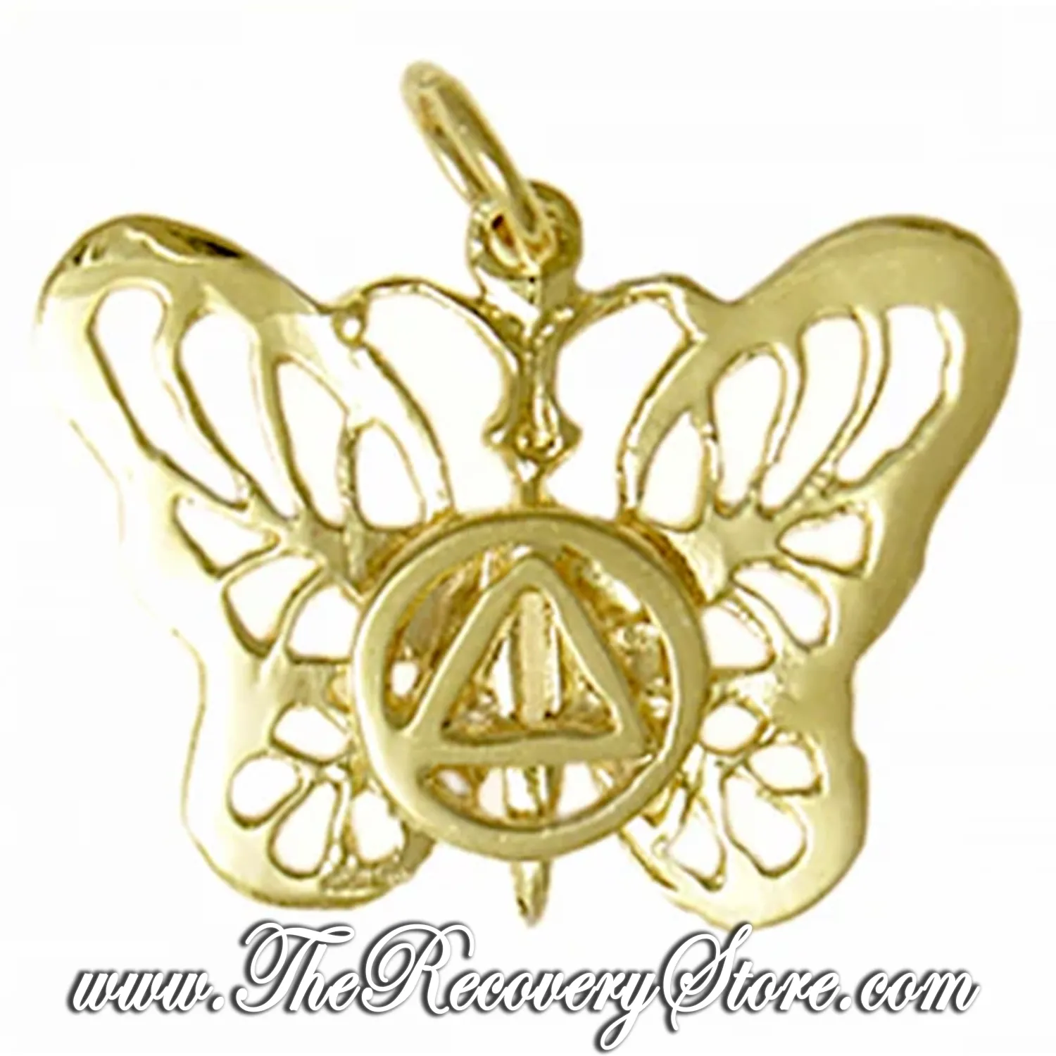 *14k Gold Beautiful Butterfly with AA Symbol Pendant