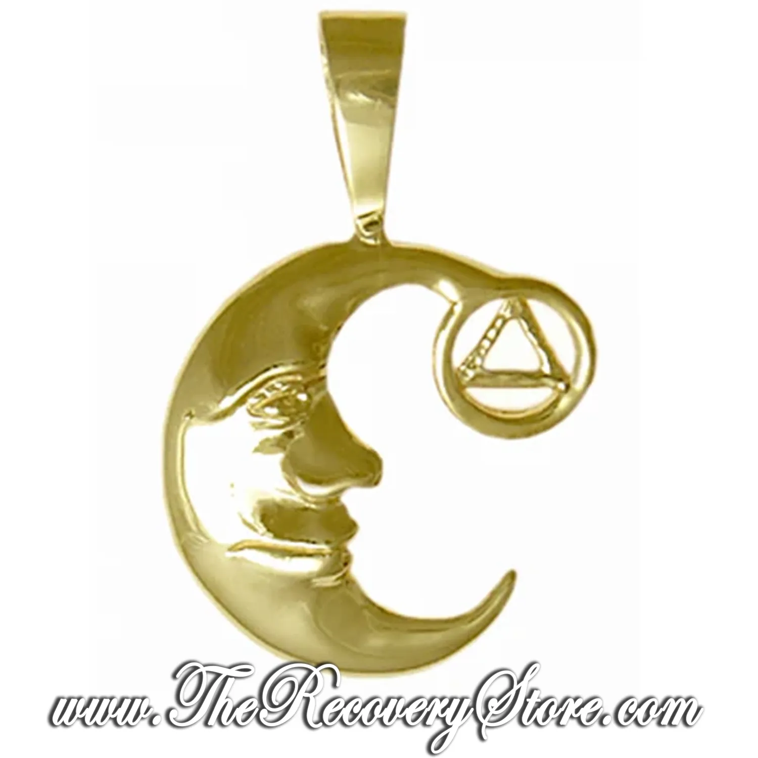*14k Gold &quot;Man on the Moon&quot; with  AA Symbol Pendant Medium