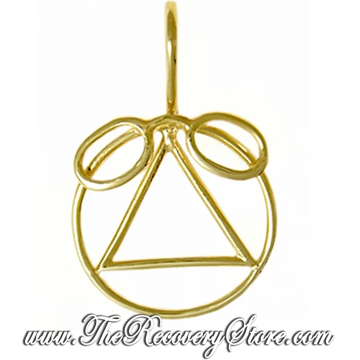 14k Gold AA Symbol with a &quot;New Pair of Glasses&quot; Pendant