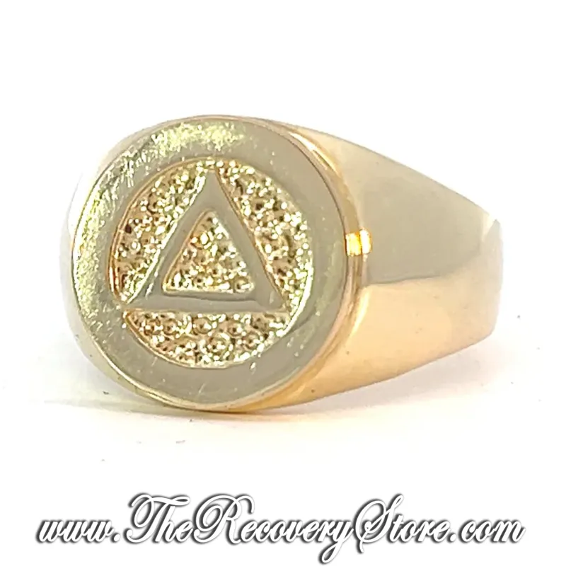 AA 14K Gold Wide Signet Style Men&#39;s Ring