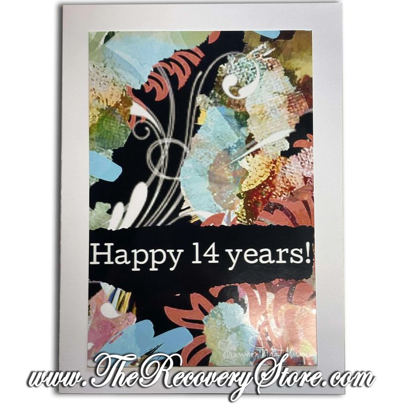 Greeting Card - Happy 14 Years - Handmade
