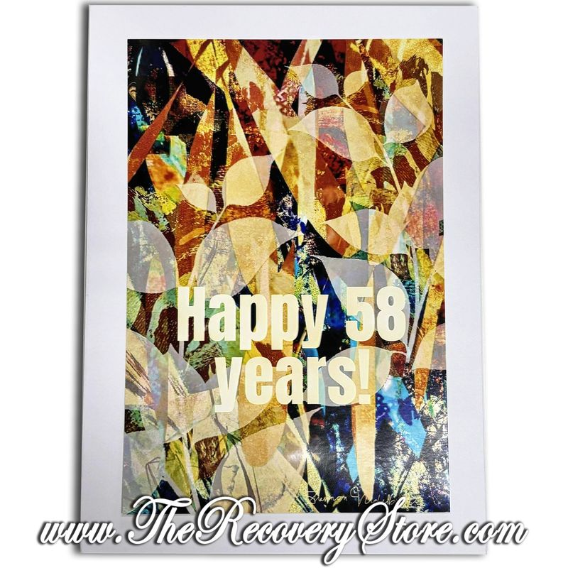 Greeting Card - Happy 58 Years - Handmade