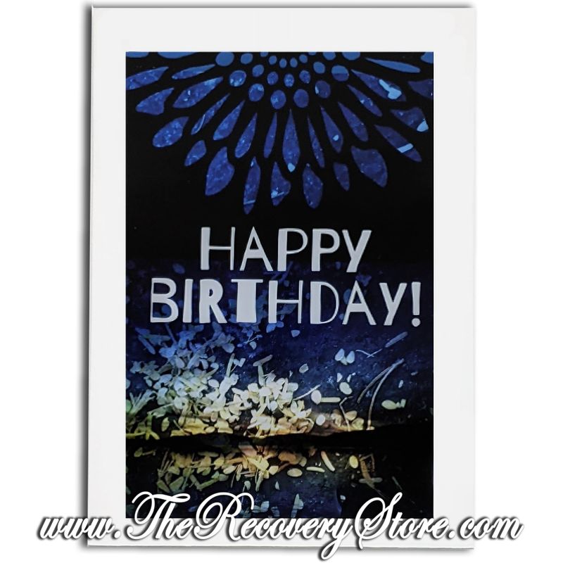 Greeting Card - Happy Birthday Blue - Handmade Card