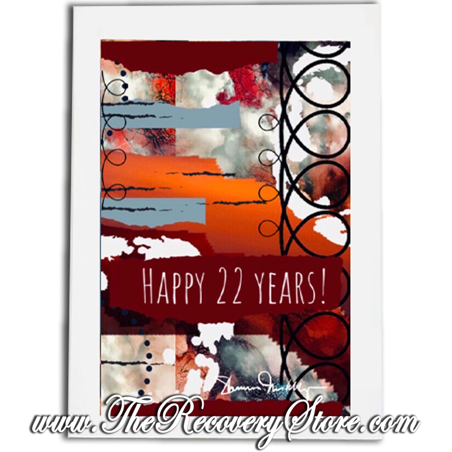 Greeting Card - Happy 22 Years - Handmade