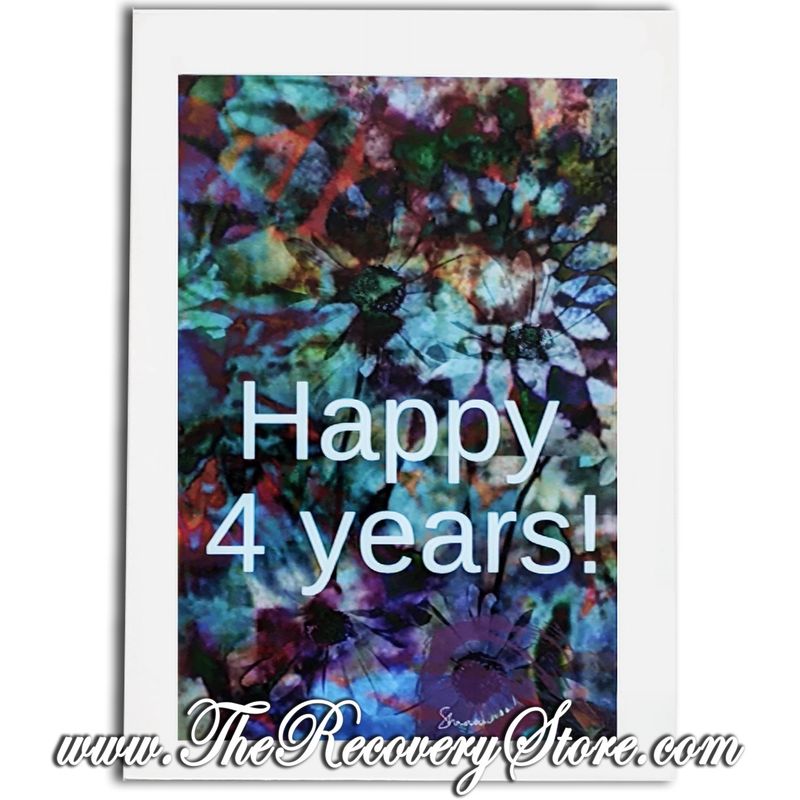Greeting Card - Happy 4 Years - Handmade